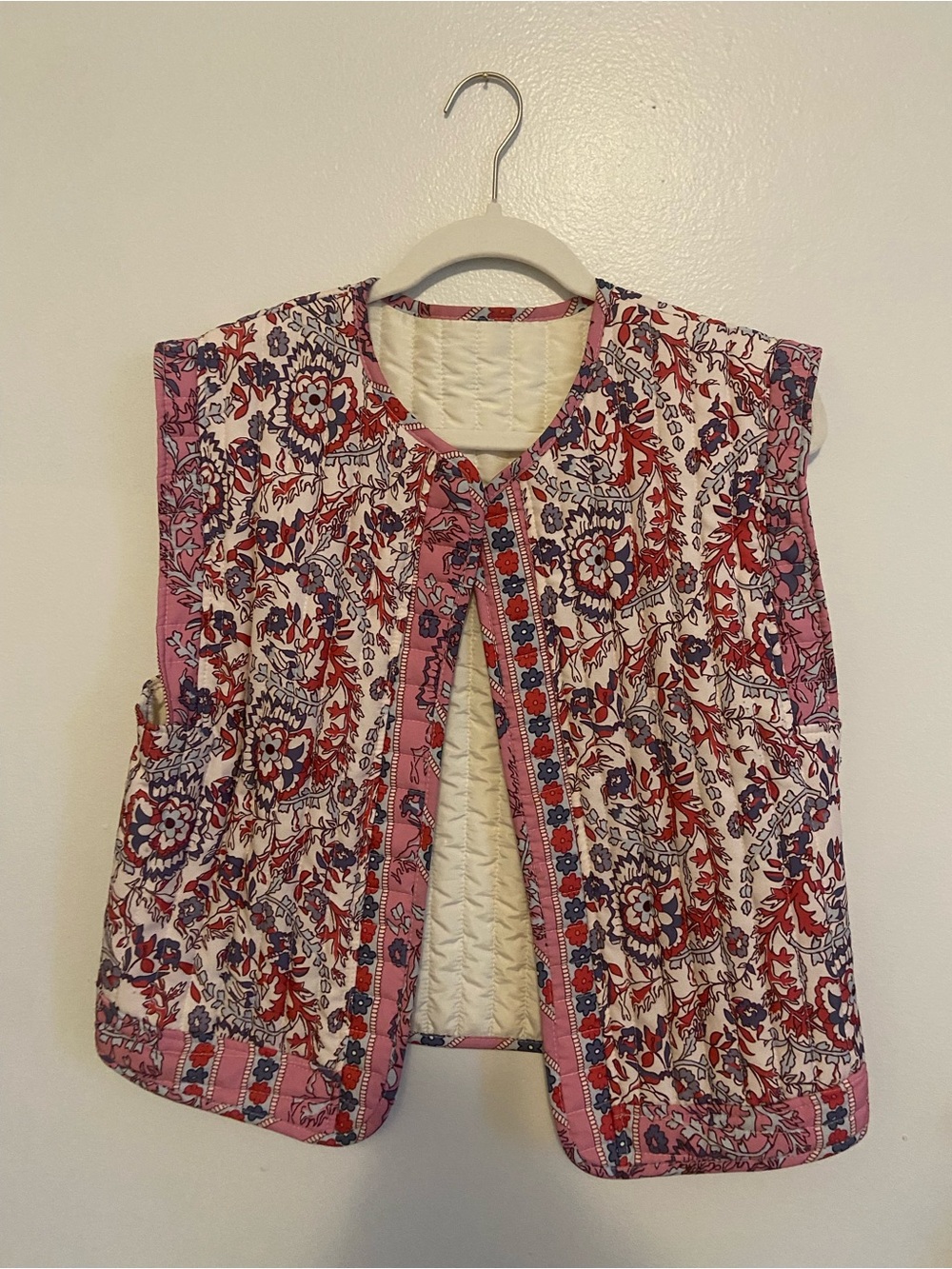 Floral Pink Quilted Women's Vest